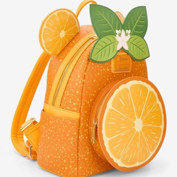 Loungefly Disney Minnie Mouse Orange Ears Orange Scented Mini Backpack - Picture 2 of 5